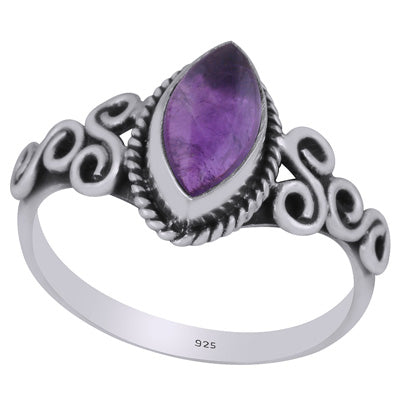 Gorgeous Wire Work Around Amethyst Marquise Shape 925 Sterling Solid Silver Ring - R3403265-1