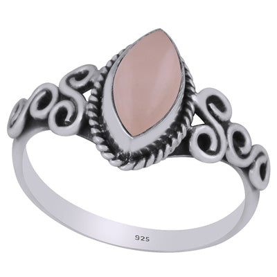 Gorgeous Wire Work Around Rose Quartz Marquise Shape 925 Sterling Solid Silver Ring - R3403265-13