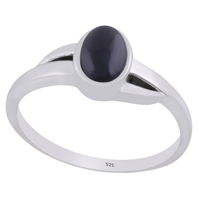 Gorgeous Shank Around Black Onyx Oval Shape 925 Sterling Solid Silver Ring - R3403306-14