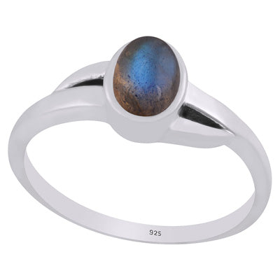 Gorgeous Shank Around Labradorite Oval Shape 925 Sterling Solid Silver Ring - R3403306-5