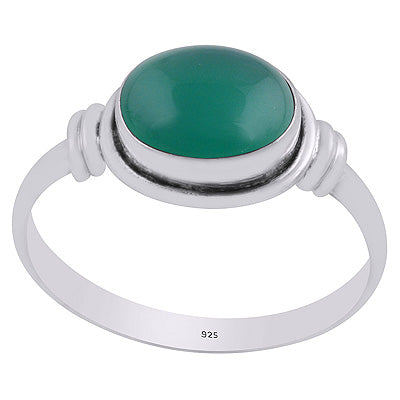 Beautiful Wire Work Around Green Onyx Oval Shape 925 Sterling Solid Silver Ring - R3403319-8