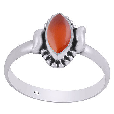 Gorgeous Handcrafted Design Rawa Work Carnelian Marquise Shape 925 Sterling Solid Silver Ring - R3403329-7
