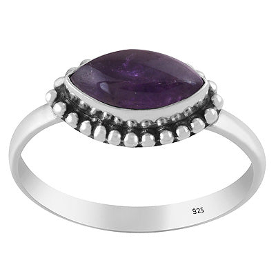 Gorgeous Rawa Work Around Amethyst Marquise Shape 925 Sterling Solid Silver Ring - R3403343-1