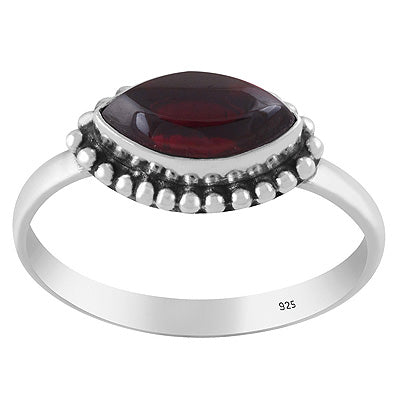 Gorgeous Rawa Work Around Garnet Marquise Shape 925 Sterling Solid Silver Ring - R3403343-2