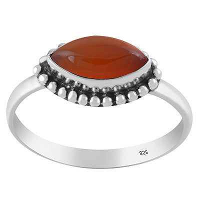 Gorgeous Rawa Work Around Carnelian Marquise Shape 925 Sterling Solid Silver Ring - R3403343-7