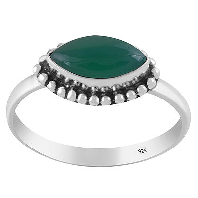 Gorgeous Rawa Work Around Green Onyx Marquise Shape 925 Sterling Solid Silver Ring - R3403343-8