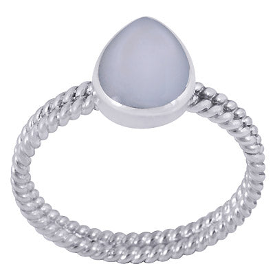 Gorgeous Twisted Shank Around Shell Pear Shape 925 Sterling Solid Silver Ring - R3403382-17