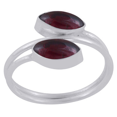 Beautiful Shank Around Garnet Marquise Shape 925 Sterling Solid Silver Ring - R3403397-2