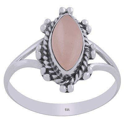 Gorgeous Twisted Wire Work Around Rose Quartz Marquise Shape 925 Sterling Solid Silver Ring - R3403434-13