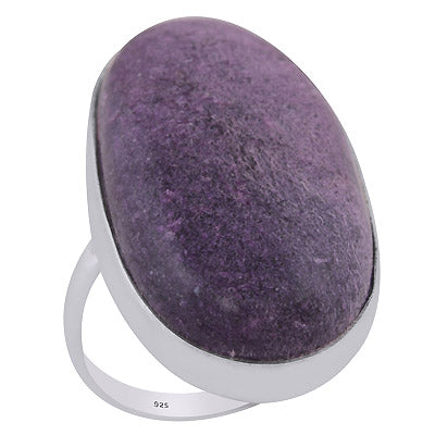 Gorgeous Plain Purpurite Oval Shape 925 Sterling Solid Silver Ring - R3403436-3