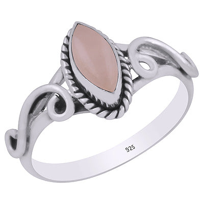 Beautiful Handcrafted Wire Work Around Rose Quartz Marquise Shape 925 Sterling Solid Silver Rings - R3403449-13