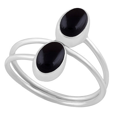 Stunning Shank Design Around Black Onyx Oval Shape 925 Sterling Solid Silver Ring - R3403453-14