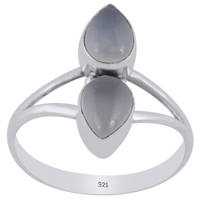 Beautiful Multiple Gemstone Aqua Chalcedony Pear Shape 925 Sterling Solid Silver Ring - R3403477-10