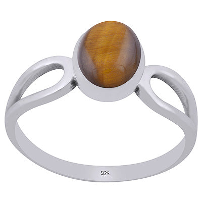 Stunning Shank Around Tiger's Eye Oval Shape 925 Sterling Solid Silver Ring - R3403495-11