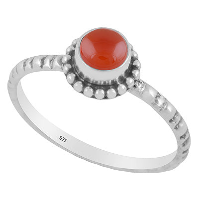 Gorgeous Rawa Around Carnelian Round Shape 925 Sterling Solid Silver Ring - R3403553-7