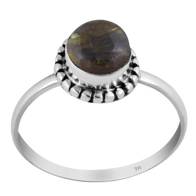 Classic Rawa Work Around Tourmaline Round Shape 925 Sterling Solid Silver Ring - R3403559-6