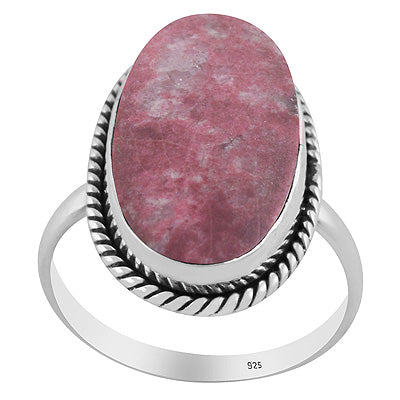 Gorgeous Twisted Wire Work Around Thulite Oval Shape 925 Sterling Solid Silver Ring - R3403570-7