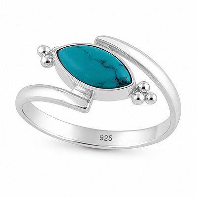 Gorgeous Raw With Shank Around Turquoise Marquise Shape 925 Sterling Solid Silver Ring - R3403598-3