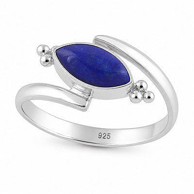 Gorgeous Raw With Shank Around Lapis Marquise Shape 925 Sterling Solid Silver Ring - R3403598-6