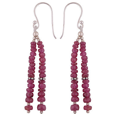 925 Sterling Silver Ruby Earrings - R3500305-13