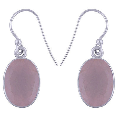 925 Sterling Silver Rose Quartz Earrings - R3500394-110