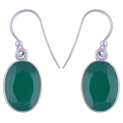 925 Sterling Silver Green Onyx Earrings - R3500394-113