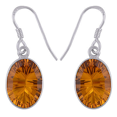 Gorgeous Gemstone Crystal Oval Shape 925 Sterling Solid Silver Earrings - R3500447-4