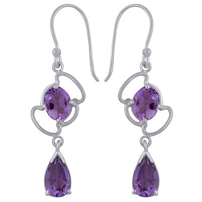 925 Sterling Silver Amethyst Earrings - R3500564-1