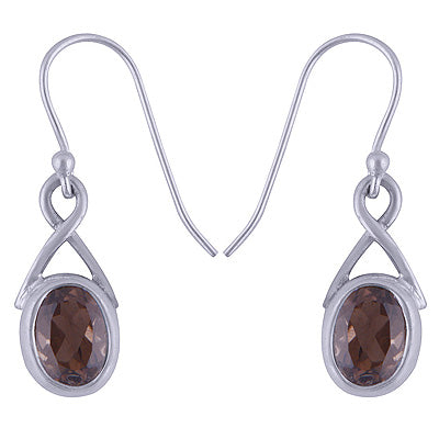 925 Sterling Silver Smoky Topaz Earrings - R3500575-47