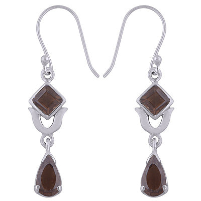 925 Sterling Silver Smoky Topaz Earrings - R3500577-61