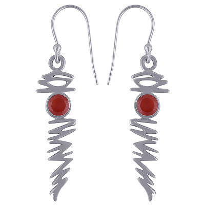 925 Sterling Silver Carnelian Earrings - R3500612-90