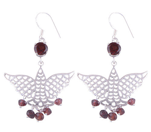 925 Sterling Silver Garnet Earrings - R3500628-3