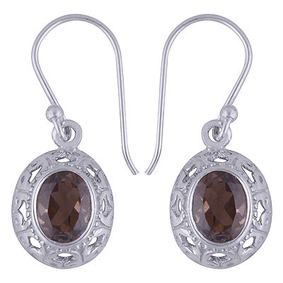 925 Sterling Silver Smoky Topaz Earrings - R3500737-45