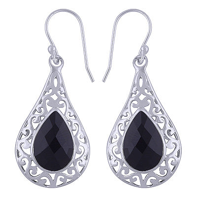 925 Sterling Silver Black Onyx Earrings - R3500750-55