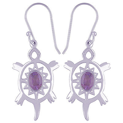 925 Sterling Silver Amethyst Earrings - R3500810-1