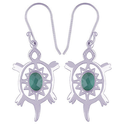 925 Sterling Silver Green Onyx Earrings - R3500810-27