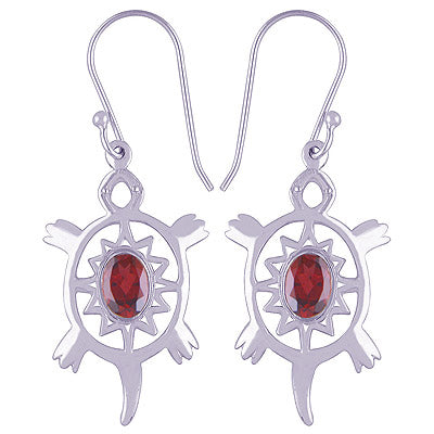 925 Sterling Silver Garnet Earrings - R3500810-7