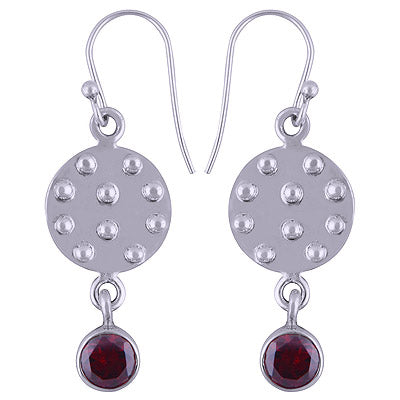 925 Sterling Silver Garnet Earrings - R3500906-5