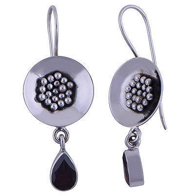 925 Sterling Silver Garnet Earrings - R3500917-5