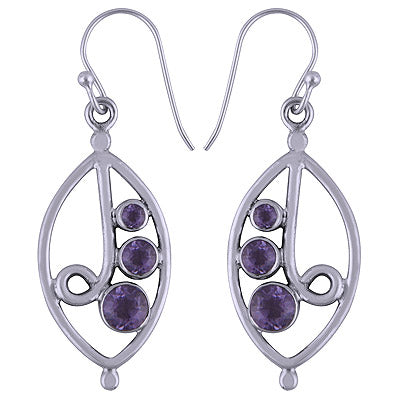 925 Sterling Silver Amethyst Earrings - R3500918-1