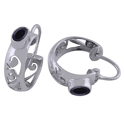 Gorgeous Bali in Black Onyx Oval Shape 925 Sterling Solid Silver Earrings - R3500920-9