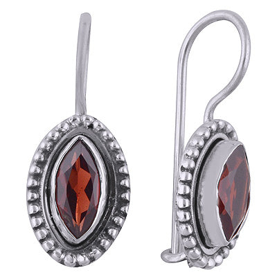 925 Sterling Silver Garnet Earrings - R3500936-74