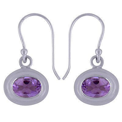 925 Sterling Silver Amethyst Earrings - R3500943-21