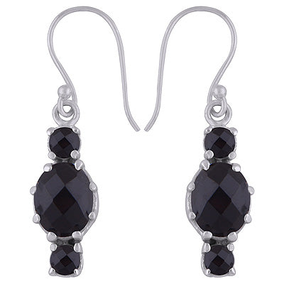925 Sterling Silver Black Onyx Earrings - R3500959-22