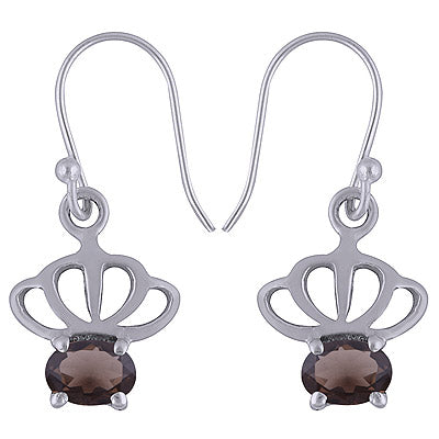 925 Sterling Silver Smoky Topaz Earrings - R3501008-34