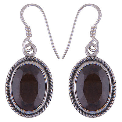 925 Sterling Silver Smoky Topaz Earrings - R3501034-12