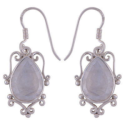 925 Sterling Silver Rainbow Moonstone Earrings - R3501048-15