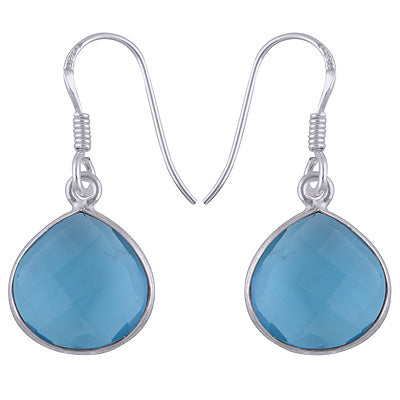Gorgeous Stone Blue Topaz Trillion Shape 925 Sterling Solid Silver Dangle Earrings - R3501071-23