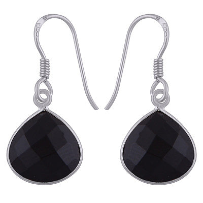 Gorgeous Stone Black Onyx Trillion Shape 925 Sterling Solid Silver Dangle Earrings - R3501071-8