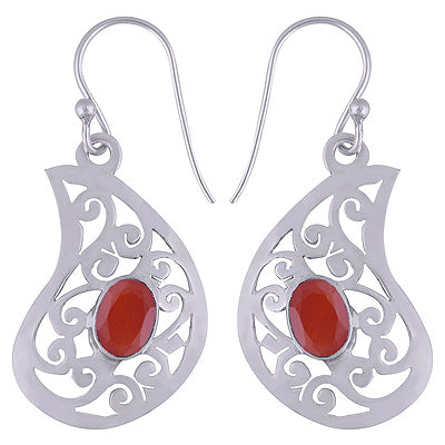 925 Sterling Silver Carnelian Earrings - R3501076-6